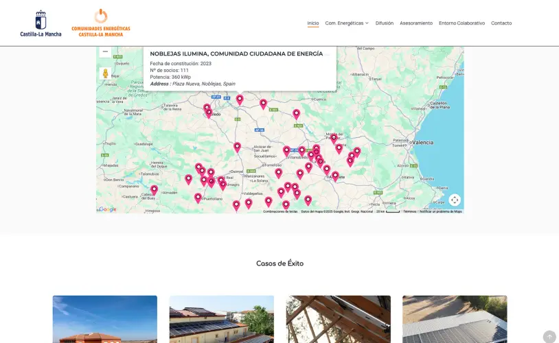 Diseño web de Comunidades Energéticas de Castilla-La Mancha