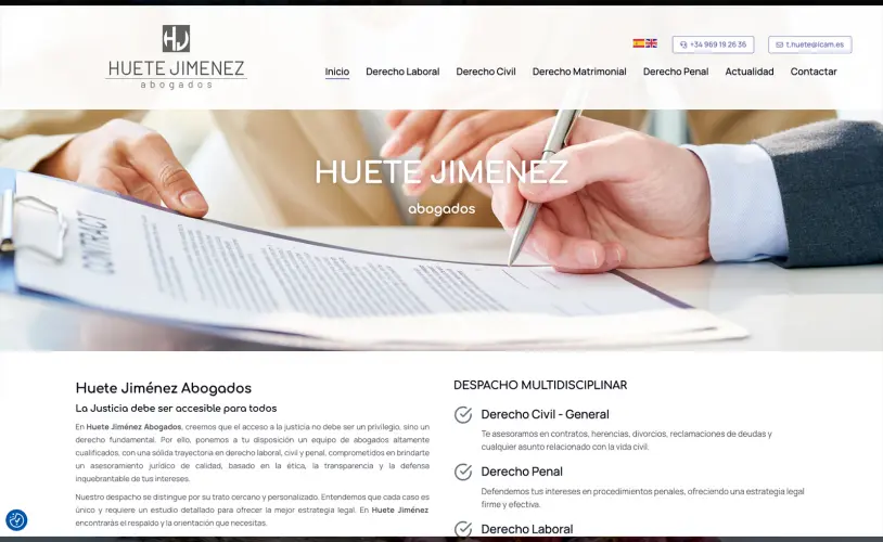 Diseño web de Huete Jiménez Abogados