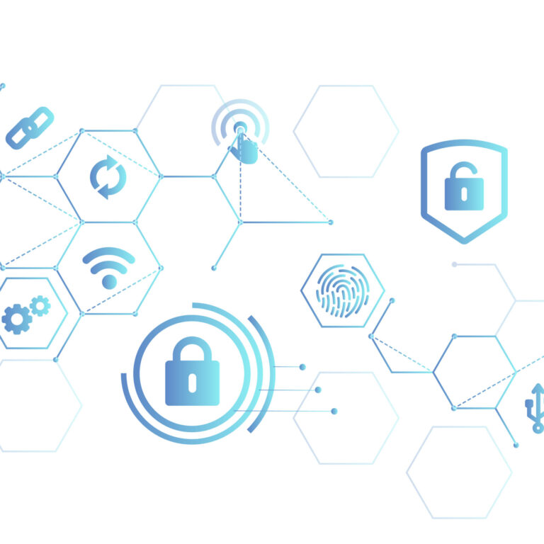 Computer security system icons background ciberprotección integral